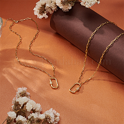 2 шт. латунные прямоугольные застежки-скрепки в форме подвески на цепочке для женщин&nbsp;NJEW-UN0001-76