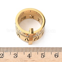 Кольца из нержавеющей стали 304 с кубическим цирконием для женщин и мужчин RJEW-F189-06G