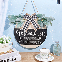 Настенные украшения из натурального дерева для украшения дома входной двери&nbsp;HJEW-WH0014-84A