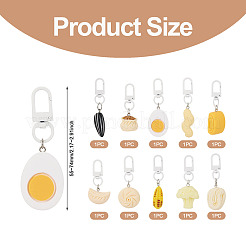 10 pièces 10 styles de pendentifs alimentaires imitation résine opaque&nbsp;AJEW-TADJ0001-25