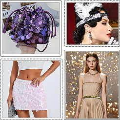 20 ярд блестящих полиэстеровых эластичных бусин с пайетками&nbsp;OCOR-CY0003-22B