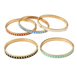 Браслеты из нержавеющей стали 304 с эмалью&nbsp;BJEW-D408-41G