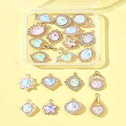 20 шт. 10-х стилевые подвески из сплава стекла FIND-FS0003-50