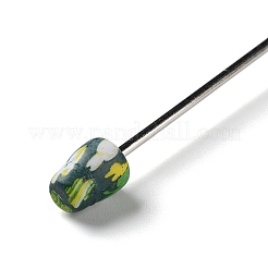 Пластиковые ручки из бисера с узором клевера&nbsp;AJEW-P115-01D