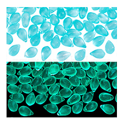 150 шт. светящиеся прозрачные матовые стеклянные подвески-слезинки&nbsp;FGLA-PH0001-10B