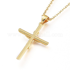 Collane con ciondolo in ottone con micro pavé di zirconi chiari a tema pasquale&nbsp;X-NJEW-L146-20G