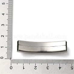 変色しない304ステンレススチールチューブビーズ  カーブチューブ  ステンレス鋼色  41x9.5x5.5mm  穴：8x4.5mm&nbsp;STAS-Z045-05A-P