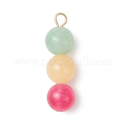 3 pièce 3 styles de pendentifs en perles rondes en jade malaisien naturel teinté&nbsp;PALLOY-JF04053-01