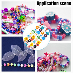 2 нить стеклянных бусин миллефиори ручной работы LAMP-GO0001-16