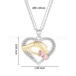 Main dans la main amour coeur pendentif collier mignon creux coeur balancent collier breloques bijoux cadeaux pour maman femmes fête des mères noël anniversaire anniversaire&nbsp;JN1100A