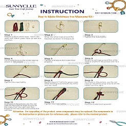 Kits de fabrication de porte-clés en coton tissé fait main pour sapin de Noël&nbsp;DIY-SC0028-13B