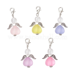 Акриловые подвески в форме сердца ангела HJEW-JM03566-02