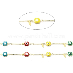 Catena a maglia fiore smaltata in ottone fatta a mano&nbsp;CHC-I045-06G