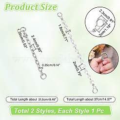 2 шт. 2 стильных акриловых ручек для сумок с имитацией жемчуга Кеши и алюминиевой цепочкой&nbsp;DIY-WR0002-69P