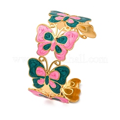 Brazaletes de acero inoxidable 304 con esmalte para mujer&nbsp;BJEW-P347-01G-A