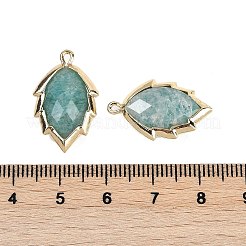 Natürliche Amazonit facettierte Blattanhänger&nbsp;G-I375-04G-02