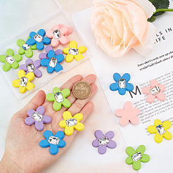 20 шт. 5-х цветные прорезиненные акриловые кристаллы-стразы-кабошоны MACR-CA0001-15