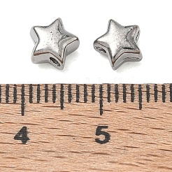304ステンレススチールビーズ  スター  ステンレス鋼色  6.5x6.5x4mm  穴：1mm&nbsp;SA-CBA740F-22P