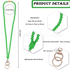 Силиконовые шейные ремни для удостоверений личности с бисером&nbsp;NJEW-SW00025-10