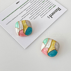 Квадратные серьги-гвоздики из сплава с эмалью&nbsp;FS-WGE8221-01