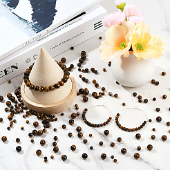 100 шт. круглые бусины из натурального тигрового глаза&nbsp;G-SP0001-21B