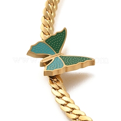 Ионное покрытие (ip) 304 нержавеющая сталь эмалированные браслеты-бабочки AJEW-H152-01G