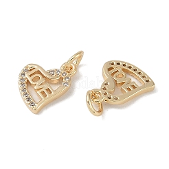 Pendenti in zirconi cubici trasparenti in micro pavè di ottone&nbsp;KK-S367-14A