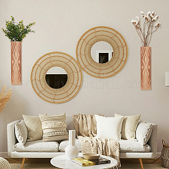 Прямоугольная настенная ваза из богемской сосны&nbsp;HJEW-WH0001-39