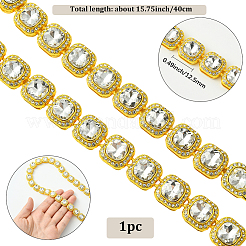 1 шт. цинковый сплав паве квадратные прозрачные стеклянные теннисные ожерелья для женщин&nbsp;NJEW-SP0001-07G