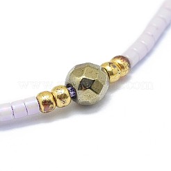 Braccialetti di perline intrecciati pirite naturali regolabili&nbsp;BJEW-F391-A08
