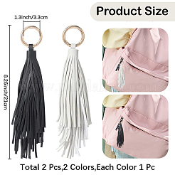 2 個 2 色 pu レザータッセルペンダントキーホルダー  ゴールドカラー  ミックスカラー  210mm  1pc /カラー&nbsp;FIND-CL0001-88C