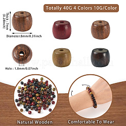 40 г двухцветных бусин из натурального дерева сабдал&nbsp;WOOD-TA0002-69