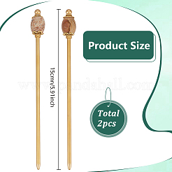 2 pz bastoncini per capelli in ottone&nbsp;OHAR-PH00007
