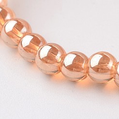 ガラスビーズストレッチブレスレット  ラウンド  砂茶色  2-1/8インチ（55mm）&nbsp;BJEW-E290-03
