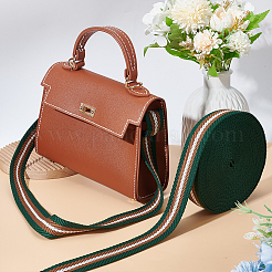 10 ярд полосатой ленты из полиэстера&nbsp;SRIB-WH0011-068B