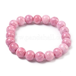 Braccialetti elasticizzati da donna con perline di vetro craquelé opaco da 10 mm&nbsp;BJEW-PH01823-14