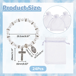 24 Stück Stretch-Armbänder aus Kunstperlen aus Acryl für Damen&nbsp;BJEW-HS00007