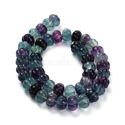 Нити резных бусин из натурального флюорита G-L634-O02-02