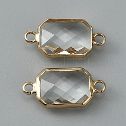Breloques de connecteur de verre&nbsp;GLAA-WH0036-16K
