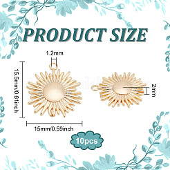 10 шт. латунные подвески солнечного затмения&nbsp;KK-BC0013-13