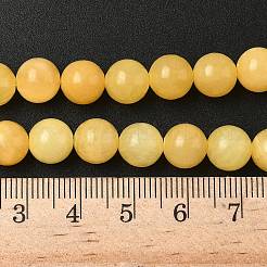 Естественный желтый нефритовый шарик нити G-K121-02-8mm