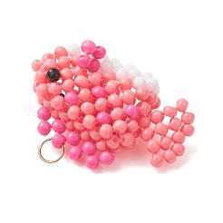 Подвески в виде рыбок из стеклянных бусин&nbsp;PALLOY-MZ01234