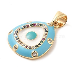 Pendentifs en zircone cubique transparente en laiton plaqué or véritable 18k&nbsp;KK-A198-10G-03