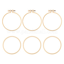 プラスチック模造竹クロスステッチ刺繍フープ  裁縫用具アクセサリー  ラウンド  パパイヤホイップ  124mm  内径：108mm  3個/セット&nbsp;TOOL-TADJ0001-03C