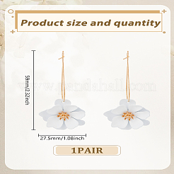 1 пара серег-колец из сплава с цветочным узором&nbsp;EJEW-LP0007-099