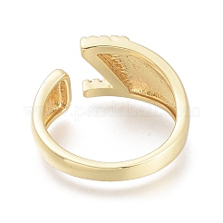 Anneaux de manchette en laiton micro pave zircone cubique&nbsp;RJEW-F103-13Z-G