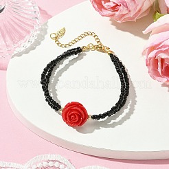 Многорядные браслеты из стеклянных бусин BJEW-MZ00104-04