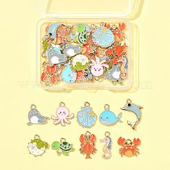 40 шт. 10 стиля подвески из сплава морских животных с эмалью ENAM-FS0003-31