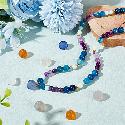 8 шт. 4-х цветные подвески в виде стручка лотоса из натурального агата G-OC0004-72