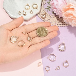 16 шт. 2 стиля подвески из латунного стекла&nbsp;GLAA-YW0005-71